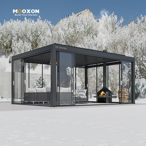 Mooxon6x3Mアルミニウムガゼボテラス屋外パーゴラ屋外防水アルミニウムバルコニーパーゴラガゼボパティオパーゴラ
