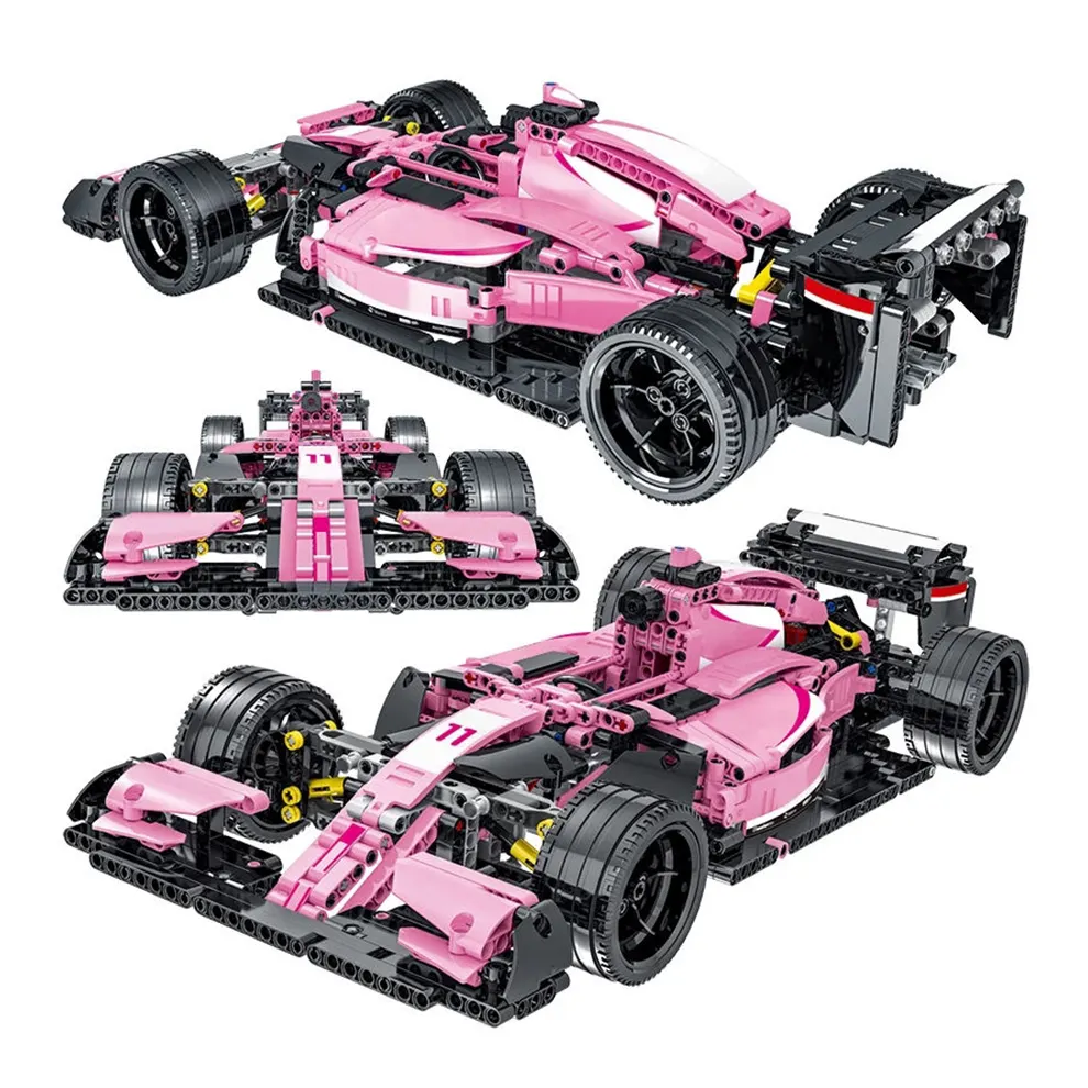 Mork-bloques de construcción modelo Technol de Fórmula 1 para niños, juguete de ladrillos para armar modelo Technol F1, color rosa, escala 1:10, ideal para regalo, 023009 piezas, gran oferta, 1116