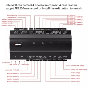 ZKT Fingerprint Door Access Controller mit TCP/IP und kostenlosem SDK Inbio160 Inbio260 Inbio460 Tür zugangs kontroll karte - Product Image 3