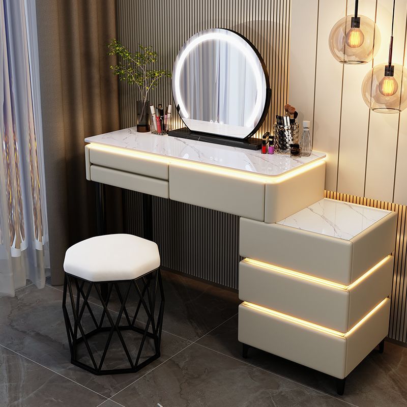 100cm khaki table, cabinet, mirror, bird's nest stool