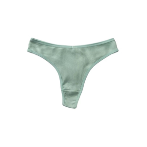 Tanga roscada para mujer Ropa interior triangular divertida simple y sexy Color sólido de moda - Product Image 1