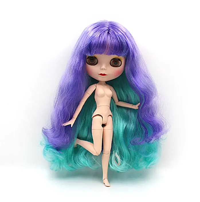 Boneca de cabelo comprido para meninas, boneca de plástico em PVC fofa e pequena personalizada, mini loira fashion de juntas de bola adorável