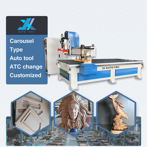 JX 3d Mini Publicidade <span class=keywords><strong>Cnc</strong></span> <span class=keywords><strong>Router</strong></span> 6060 Madeira Móveis Design Máquina carrossel ATC Com 12 Ferramentas