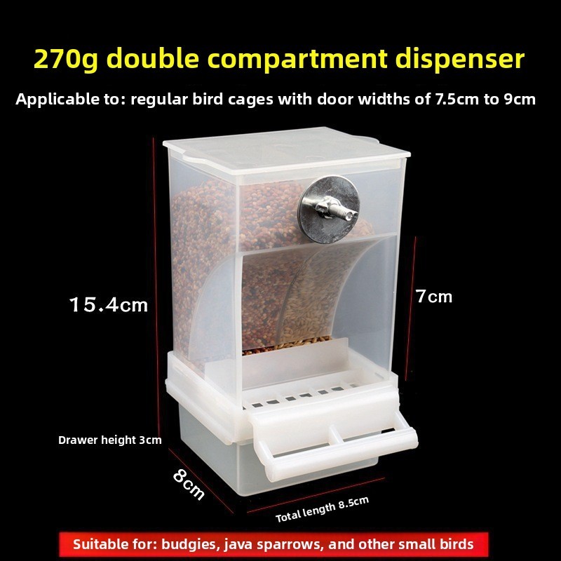 White-270g Screw-Mounted Dual-Compartment External Feeder