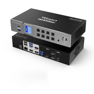 TESmart Ordenador Consola LCD KVM 3 Monitor 2 PC Con EDID MST DP Display Port HDMI USB C Mini 4K 60HZ Matrix KVM Gaming Dock - Product Image 1