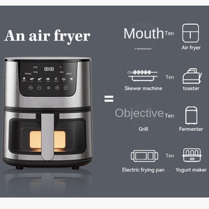 7 л ЖК-дисплей из нержавеющей стали PFA антипригарный съемный масляный контейнер, Воздушная фритюрница с цифровым таймером управления 1500 Вт - Product Image 4