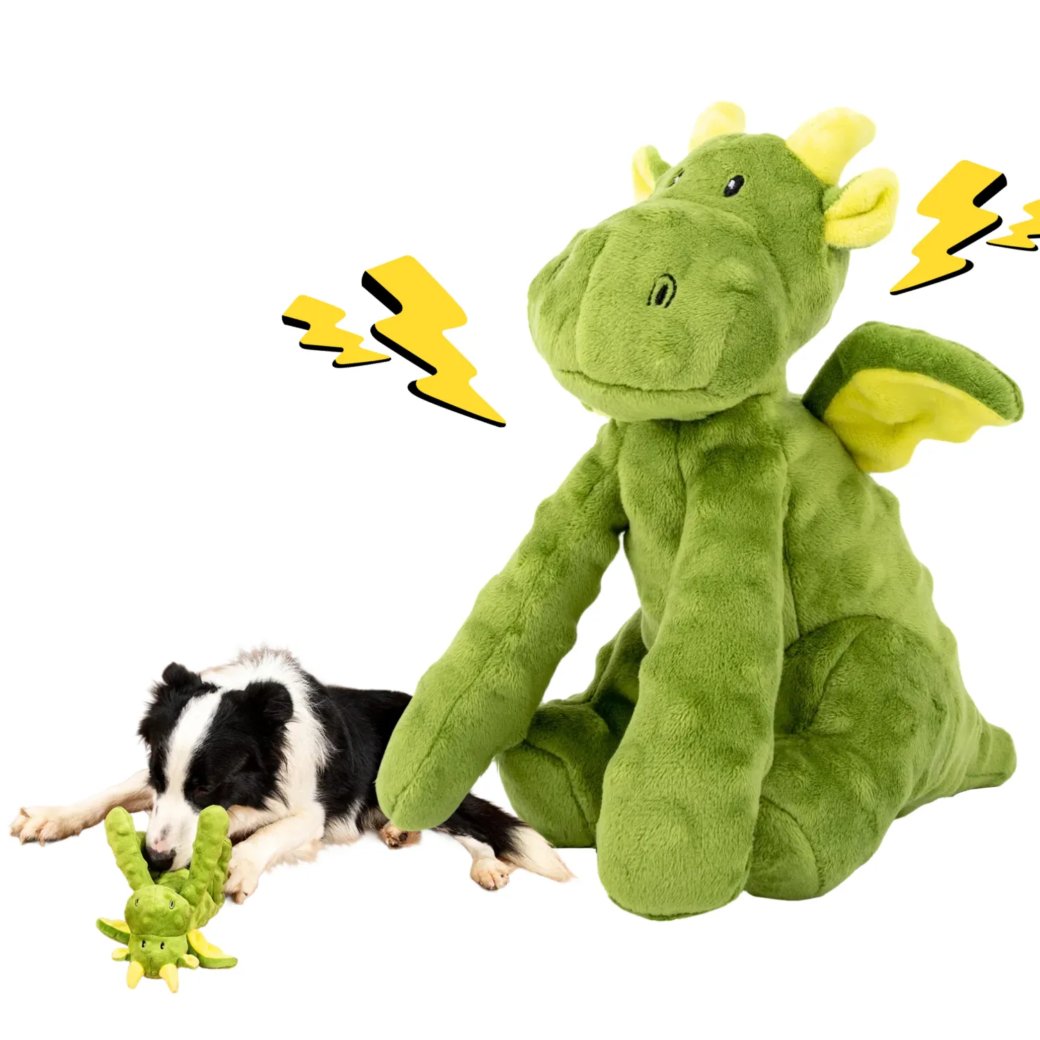 Lüks kanatlı kabarcık dolması Dragons gıcırtılı köpek oyuncak çiğnemek Guard dayanıklı peluş köpek oyuncaklar kırışık kağıt ile
