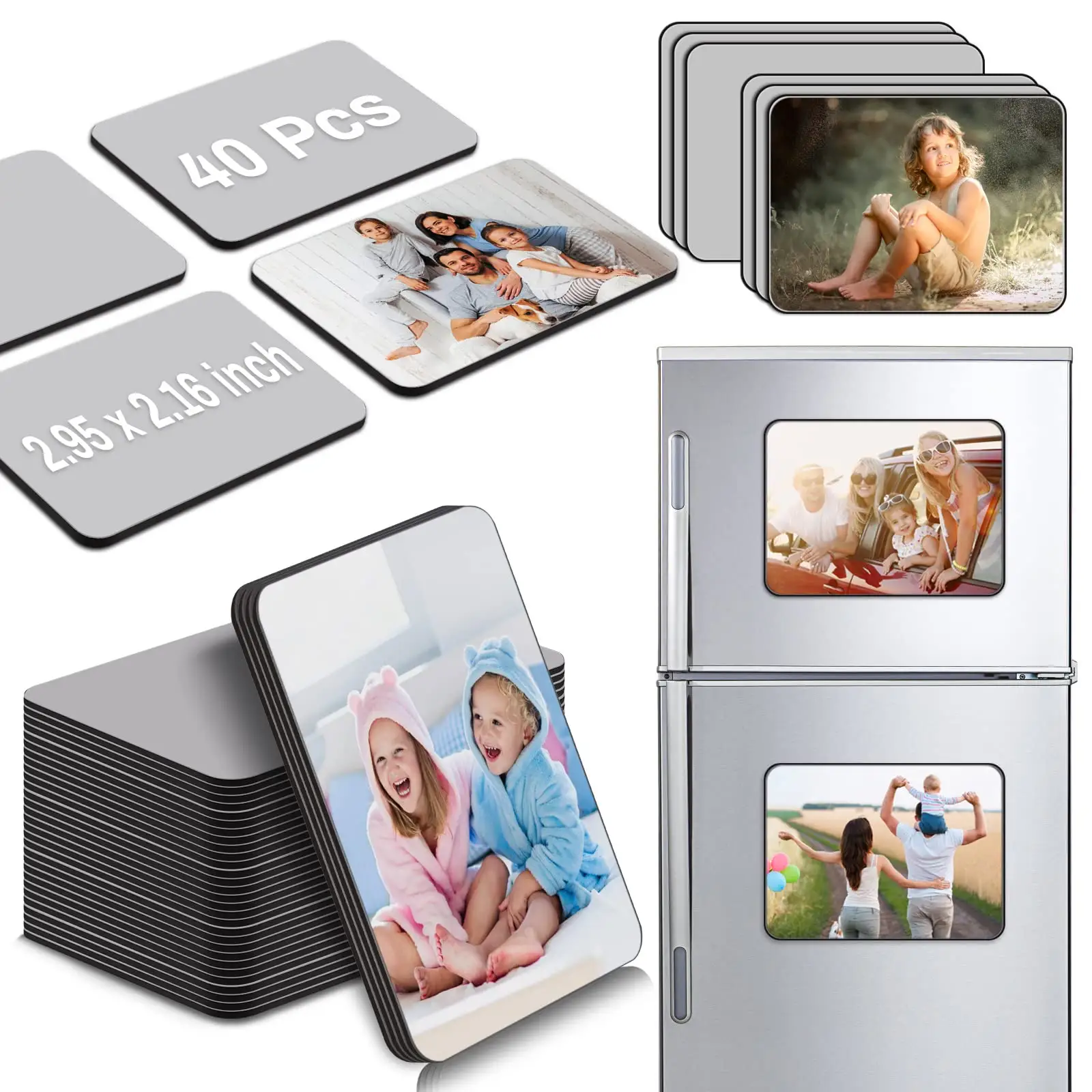 Sublimation Blanks Refrigerator Magnets DIY Decorative Magnets sublimation fridge magnet blank Round Square Heart Shape