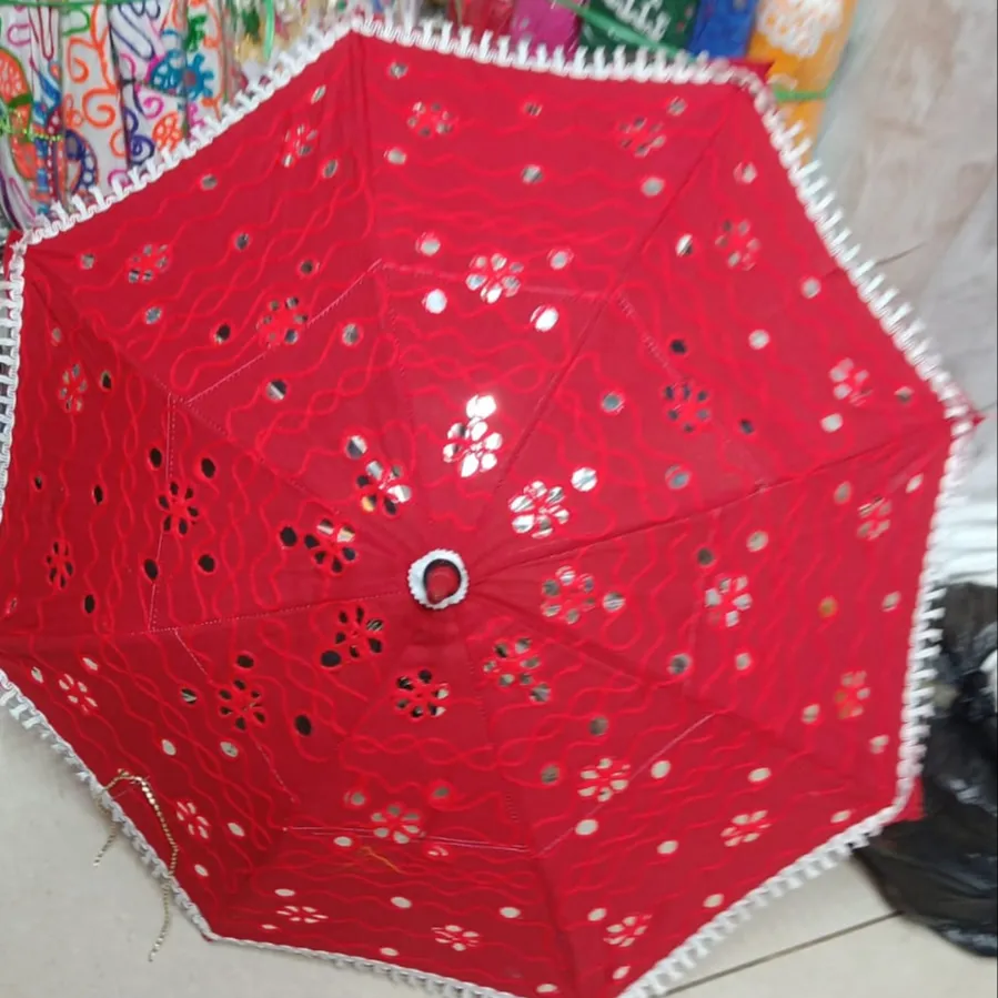 مظلات قطنية مرقعة مظلات مزينة يدويًا مظلة زينة لحفلات الزفاف مظلات تطريز مظلة صغيرة من الهند