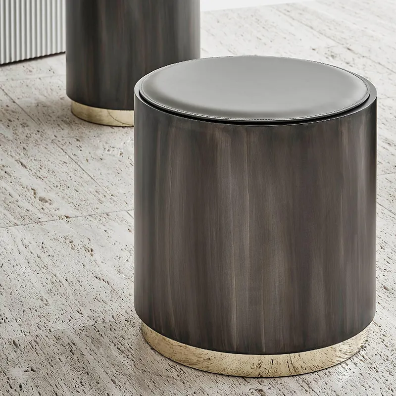 Mesa de café de aço inoxidável moderna, design italiano de luxo, mesa redonda para sala de estar e móveis