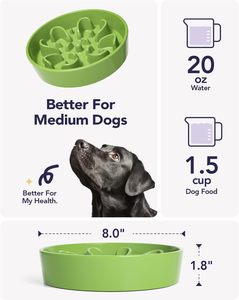1.5 Cups Slow Feeder Ceramic Dog Bowl Reusable Small Medium Breed Puppy Puzzle Dog Food Dish Fast Eaters Fast <strong>Eating</strong> Tableware 90-<strong>Day</strong> Countdown - Product Image 3