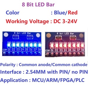 3,3 V 5V 8 Bit Blau/Rot LED-Anzeige für gemeinsame Anoden/Kathoden Modul DIY-Kit für Arduino NANO UNO Himbeer Pi 4 Nodemcu