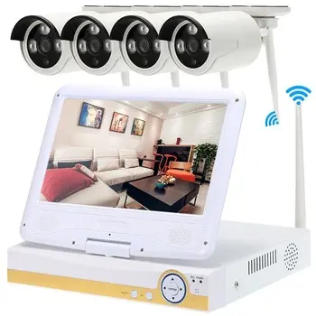 Sistema de vigilancia de seguridad para el hogar, compatible con Audio, 10,1 pulgadas, LCD, 4 canales, Kit NVR CCTV inalámbrico, sistema de cámara, monitor lcd