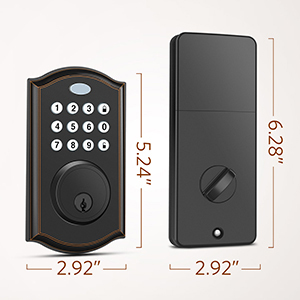 Einfache Installation schlüsselloses Eingangstürschloss mit Tastatur intelligentes Schlussverschluss für Eingangstür mit 2 Tasten automatisches Schlussverschluss - Product Image 6