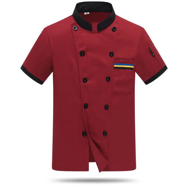 Prezzo di fabbrica cook chef uniform hotel restaurant chef jacket design classico manica corta chef coat