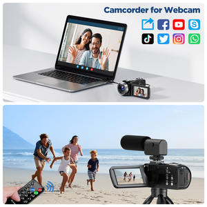 摄像机摄录机4K 42MP YouTube视频摄录机18X数码变焦网络摄像头3.0英寸270度旋转屏幕摄录机 - Product Image 3