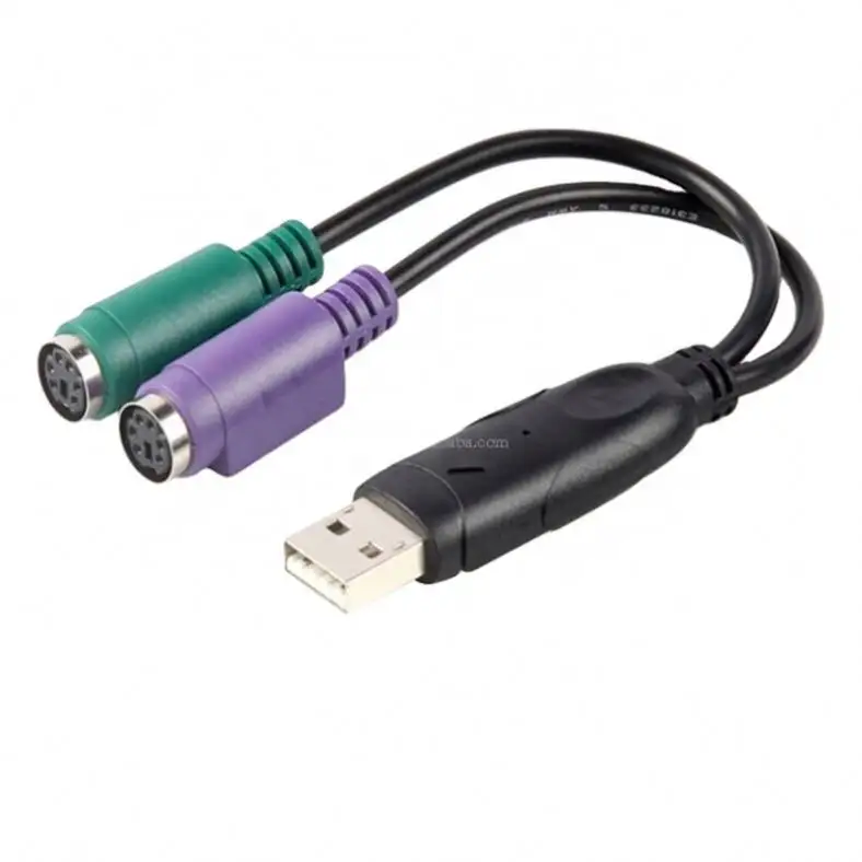 Adaptateur de convertisseur de cordon LBT 20CM PS/2 femelle vers USB 2.0 mâle, câble PS2 actif pour souris, clavier, Scanner de codes-barres