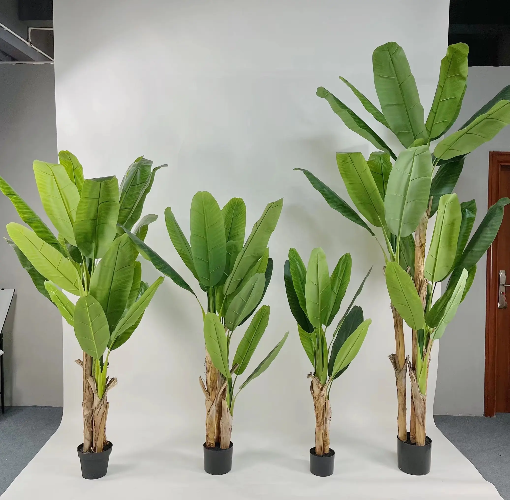 شجرة الموز البلاستيكية عالية الجودة للديكور المنزلي, شجرة الموز ، نباتات اصطناعية بوعاء اصطناعي
