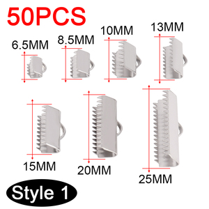 50pcs Stainless Steel Crimp <strong>Clasps</strong> Cord End Cove <strong>Clasps</strong> <strong>String</strong> Ribbon Leather Clips Foldover Connectors For DIY Jewelry Findings - Product Image 6