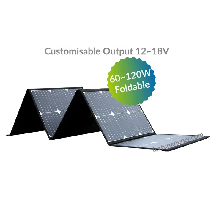 Panel surya PV lipat portabel, Panel surya monokristalin silikon lipat luar ruangan, tahan air 100w 200W