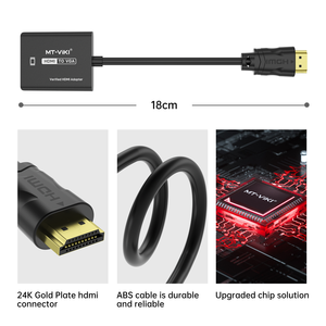 Adaptador HDMI a VGA de 1080P con logotipo personalizado de cable aceptable, cable convertidor de HDMI a VGA de 23cm de MT-VIKI - Product Image 5