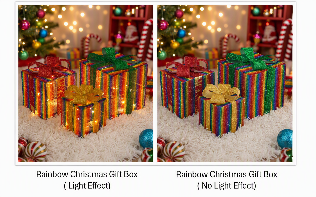 Color Striped Christmas Gift Box