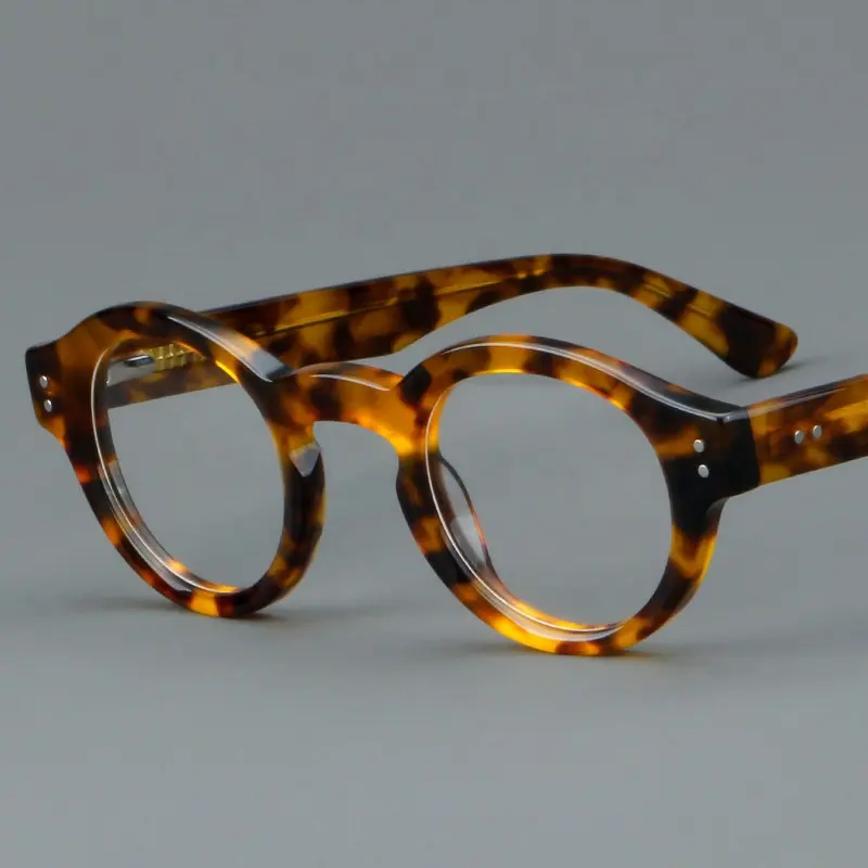 60023 gafas de bloqueo azul de acetato redondas Vintage para mujer de alta calidad para 2024 al por mayor