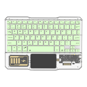 Teclado inalámbrico de gradiente de tableta multidispositivo universal Teclado silencioso transparente luminoso portátil ligero - Product Image 4
