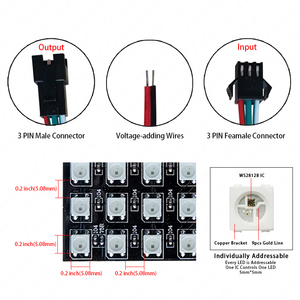 5 в постоянного тока SMD 5050 WS2812B гибкий 8*8 8*32 16*16 пиксельный экран RGB светодиодная матрица 64 или 256 адресный цифровой СВЕТОДИОДНЫЙ полноцветный дисплей