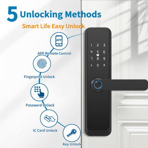 Anahtarsız giriş akıllı kilit için ön kapılar wifi parmak izi dijital şifre kapı kilitleri tuya app ile elektrikli kolu - Product Image 3