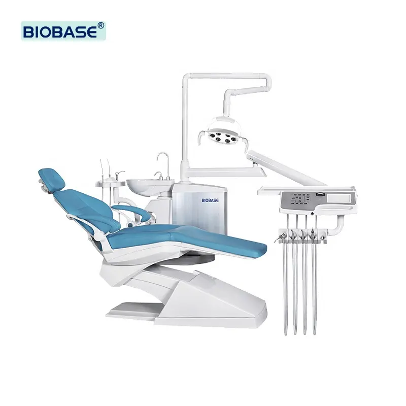 Биобазовое стоматологическое кресло, светодиодный рабочий свет, кожаный диван и стул оператора, многофункциональный Переключатель педали
