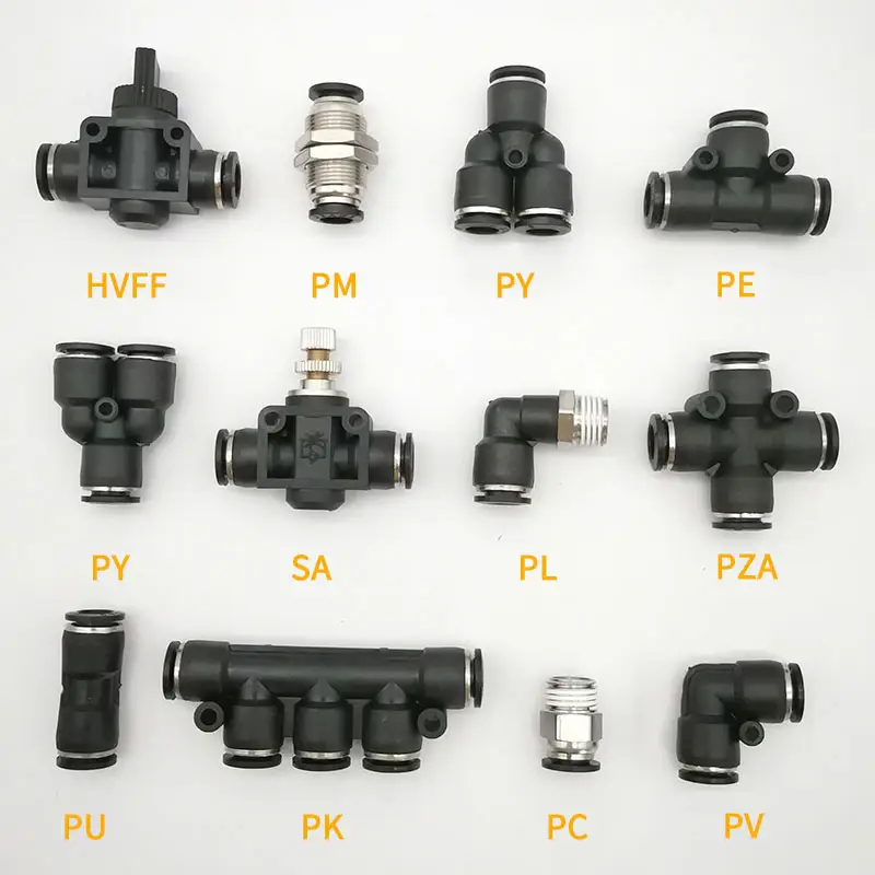 고품질 공압 피팅 호스 커넥터 튜브 플라스틱 조인트 압축기 푸시 인 퀵 릴리스 파이프 4/6/8/10/12/14/16mm