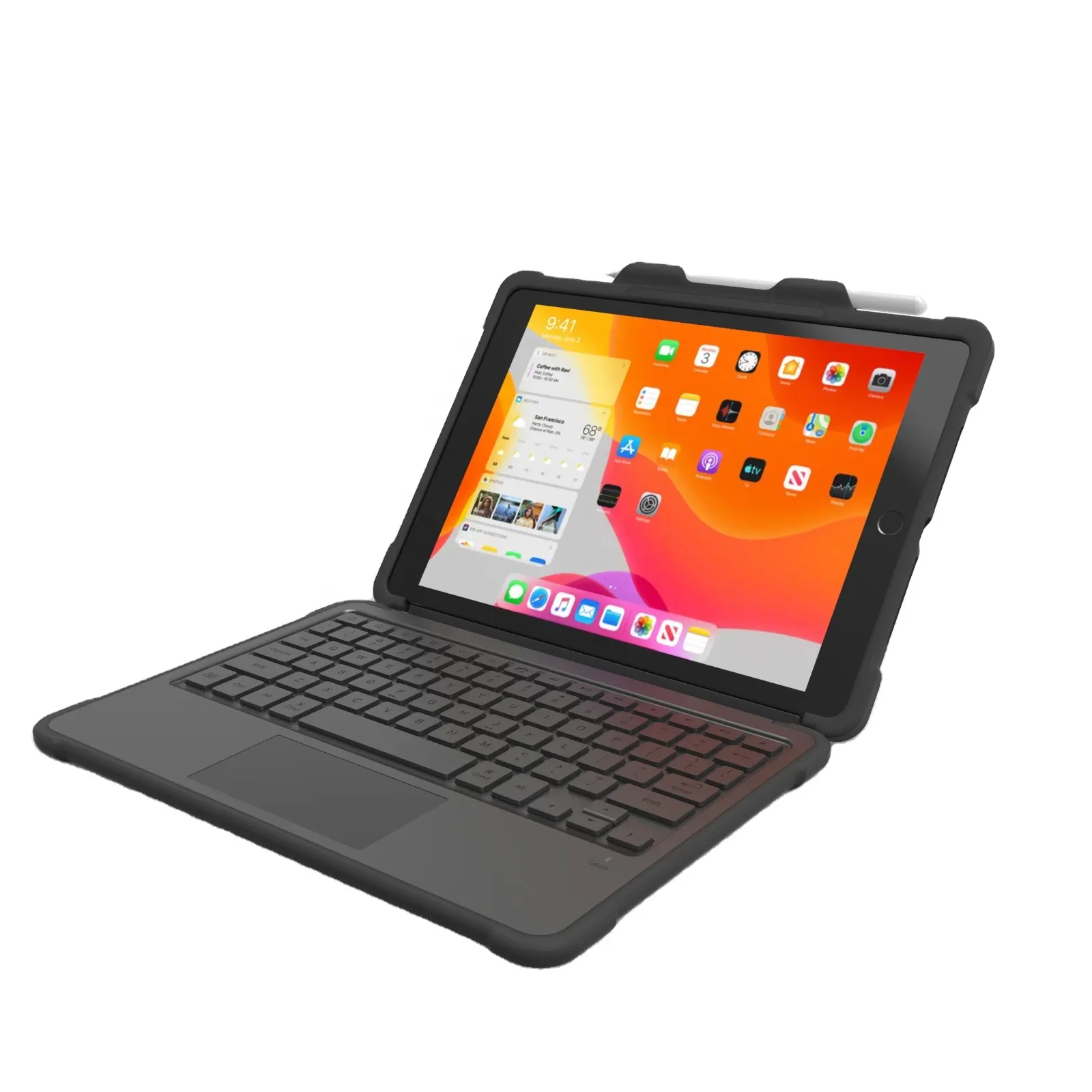 Vente en gros de clavier de tablette Folio Touch pour iPad étui de clavier compatible avec l'iPad 10.2 10.5 avec Trackpad et fente pour stylo