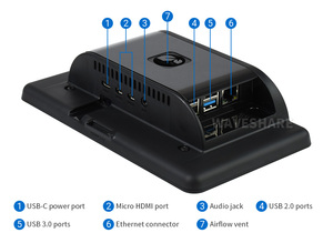 Raspberry Pi 7 Zoll kapazitiver Touchscreen LCD-Display mit Hülle 5 MP Frontkamera 800 × 480 DSI für Pi4B 3B + 3A CM3 + kostenlos - Product Image 4