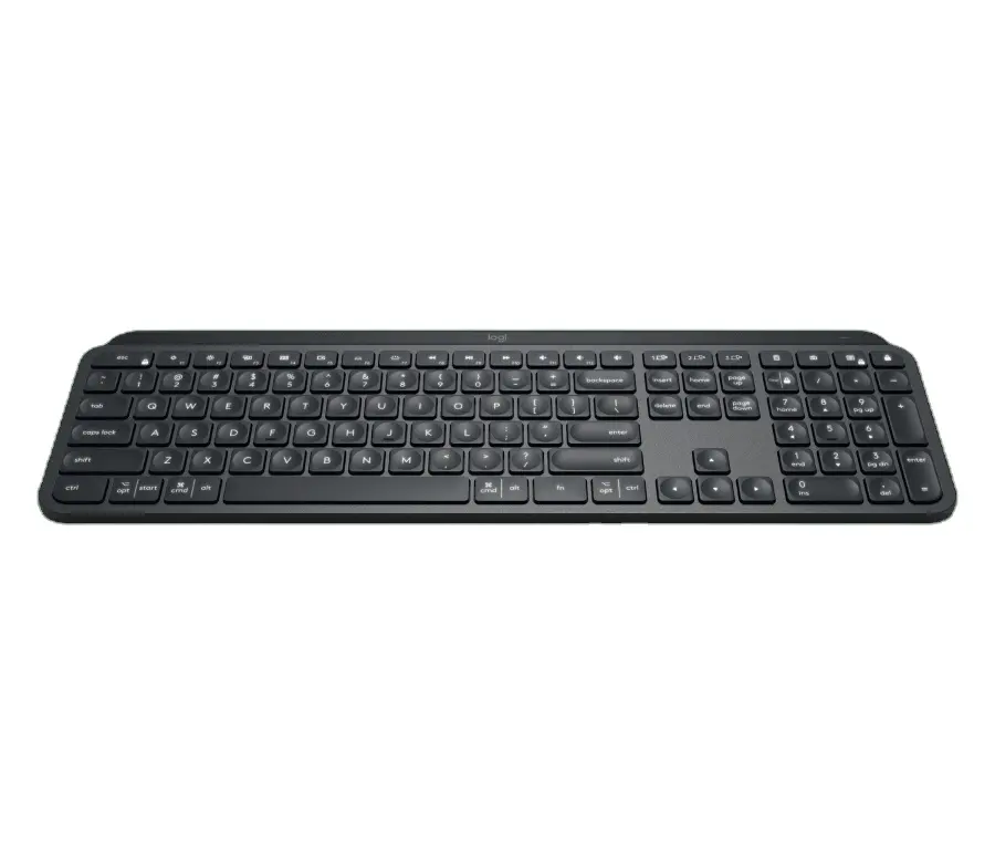 Logitech-teclados iluminados inalámbricos MX key Advanced, periféricos ergonómicos recargables de modo Dual para ordenador, color negro