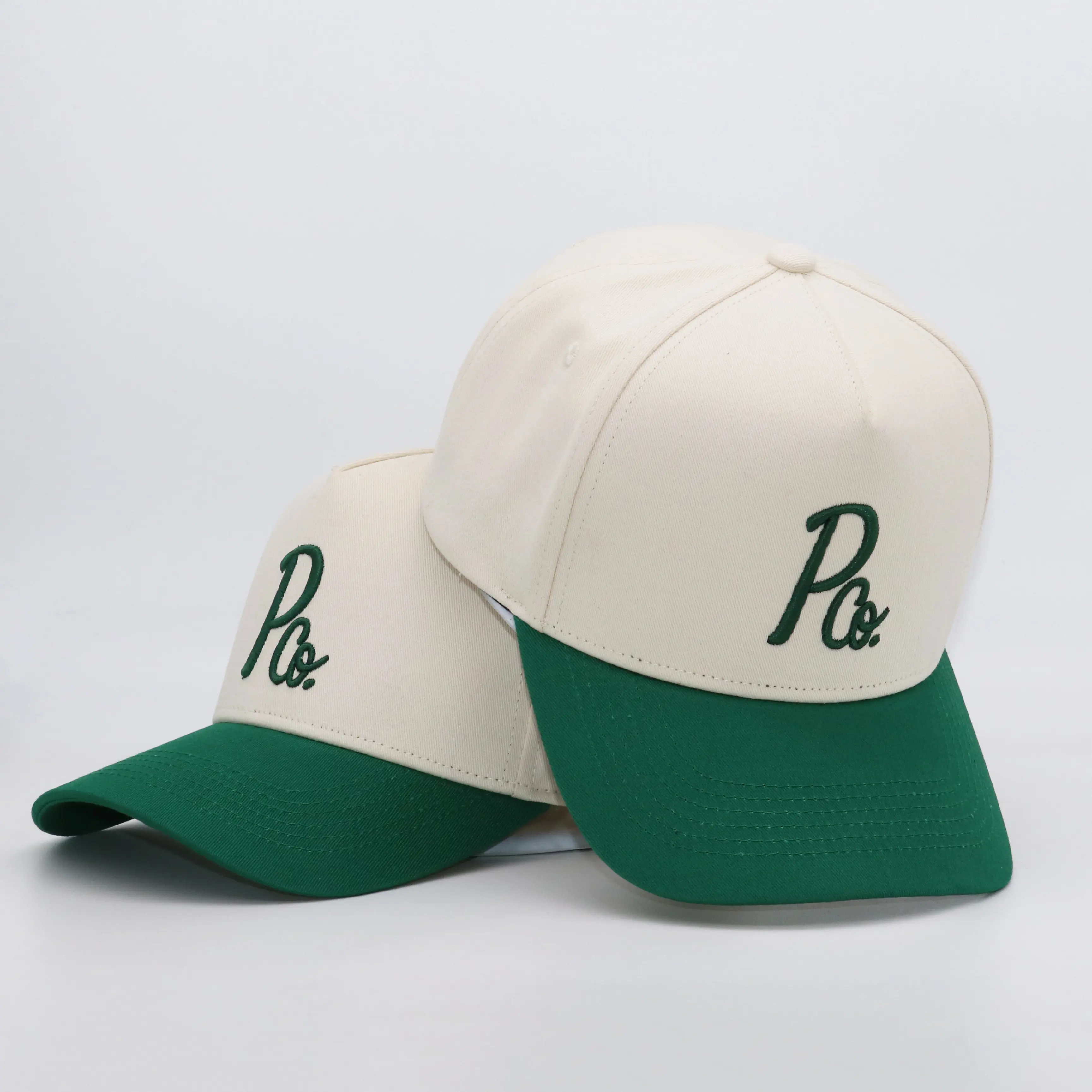 Personalizzato 3D sbuffo ricamo Logo di alta qualità in cotone da uomo 5 pannelli A cornice due tonalità cappelli Snapback sport cappellini da Baseball per uomo