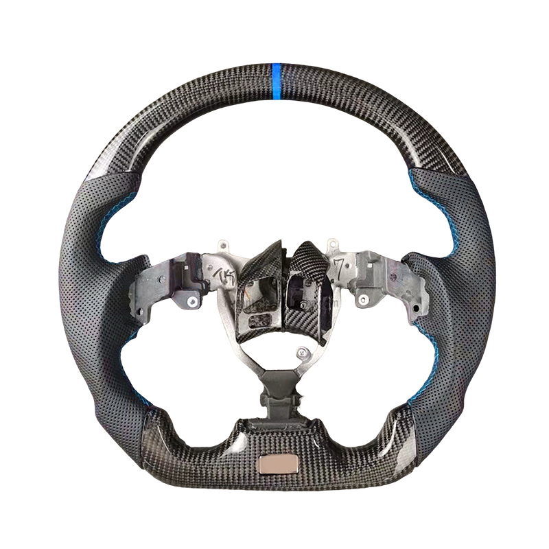 Blue alignment mark+carbon fiber+perforated leathe