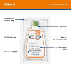 Elitech-grabador de temperatura de carga de RC-17, dispositivo USB de un solo uso, rastreador de temperatura de datos - Product Image 4