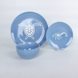 家用石器餐具套装反应性餐具海洋风格餐具套装 - Product Image 4
