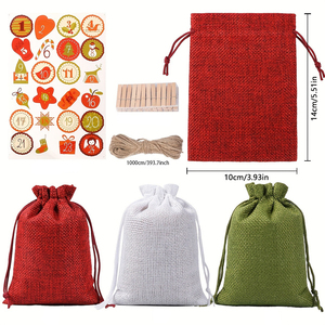 ถุงผ้ากระสอบซานตาคลอสสำหรับใส่ของขวัญคริสต์มาสแบบมีเชือกผูกแบบกำหนดเอง - Product Image 3