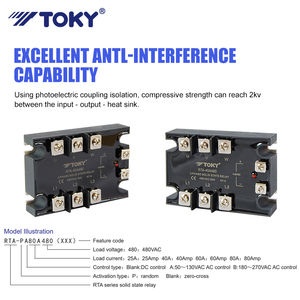 Factory Direct Sales DC 4-32V Control <strong>Signal</strong> <strong>Input</strong> SCR <strong>Output</strong> Zero-cross Activation 80A Solid State <strong>Relay</strong> - Product Image 2