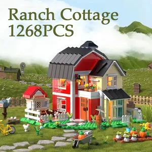 Iambrick <strong>Ranch</strong> Cottage With Light Assembly Small Particle Street View Bricks <strong>Toys</strong> Model Gifts for Birthday Building Blocks Sets - Product Image 2