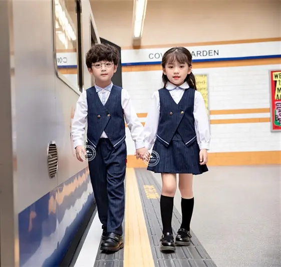 QY Primary school uniform spring Autumn sportswear school wear uniform boys wearing girls school uniform