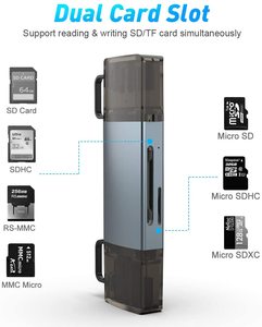 2合1双连接器USB A USB C至Micro SD TF存储卡读卡器OTG适配器 - Product Image 5