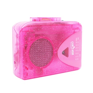 盒式录音机便携式盒式录音机透明音频mp3转换器随身听播放器迷你粉色随身听 - Product Image 1