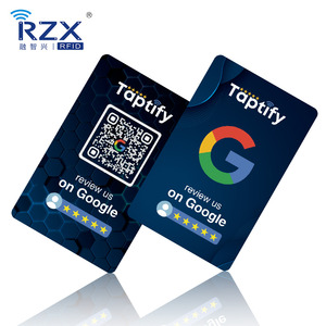 Plastica RFID personalizzato Social media condivisione NFC NTAG 213 codifica URL Printing QR codice Google revisione biglietto da visita digitale - Product Image 4