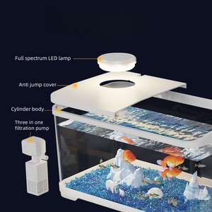 2025 New Wholesale Customizable AS Fish Tank <strong>Small</strong> Aquarium Tank With Aquarium Light and <strong>Filter</strong> - Product Image 4