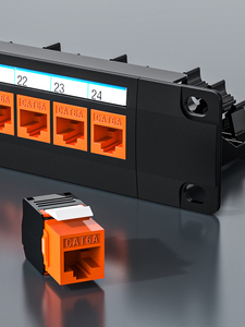 <span class=keywords><strong>24</strong></span>端口UTP接线板，带可调后电缆管理杆，适用于高清MI RJ45 5e CAT5 CAT6A USB1U空白接线板 - Product Image 3