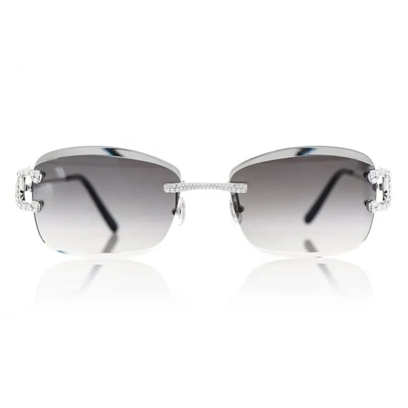Hip Hop Rapper Jewelry Luxury VVS Moissanite Diamond Iced Out Sunglasses