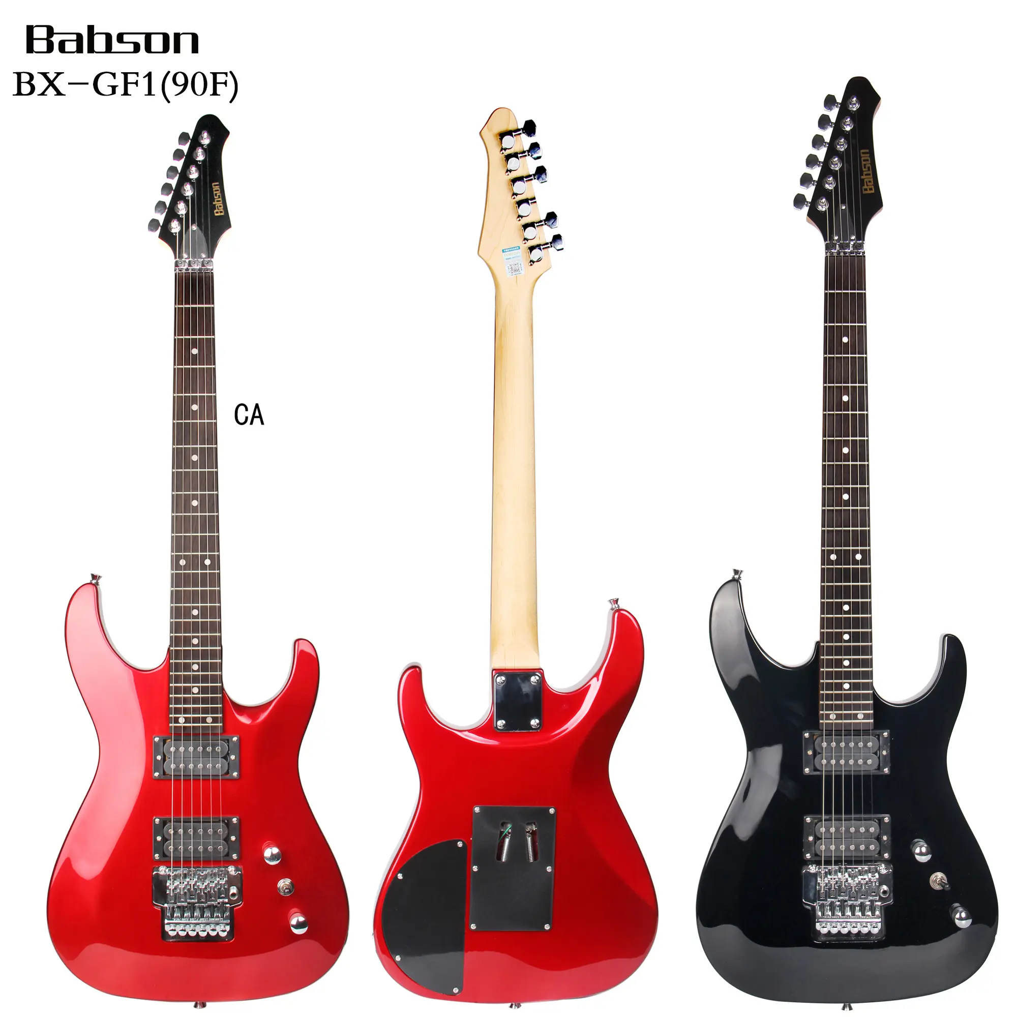 Profesional personalizado Rojo Alta Calidad 24 trastes cuerpo de madera de álamo Arce cuello Humbucker pastillas OEM guitarra eléctrica con precio barato